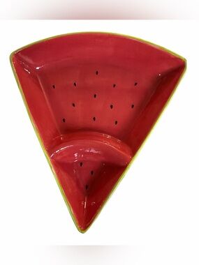 Summer Living Ceramic Watermelon Slice Shaped Divided Serving Platter Preowned